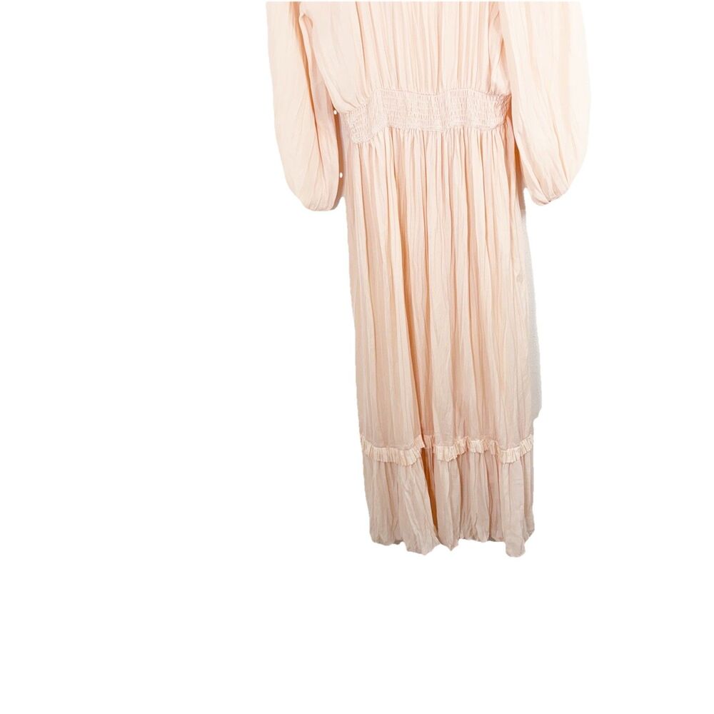 ZARA XXL Peach Maxi Pleated Voluminious Dress With Matching Slip - Picture 9 of 12